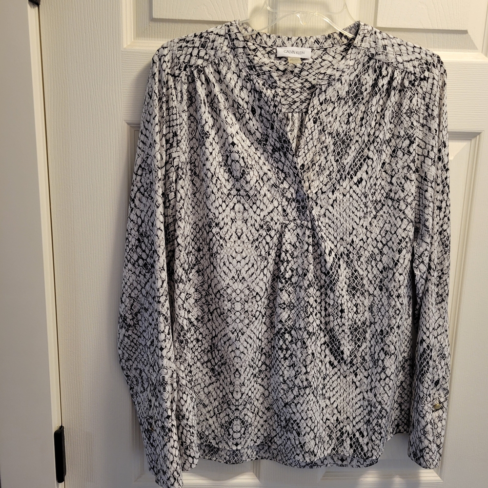 Calvin Klein Monochrome Snake Print Blouse